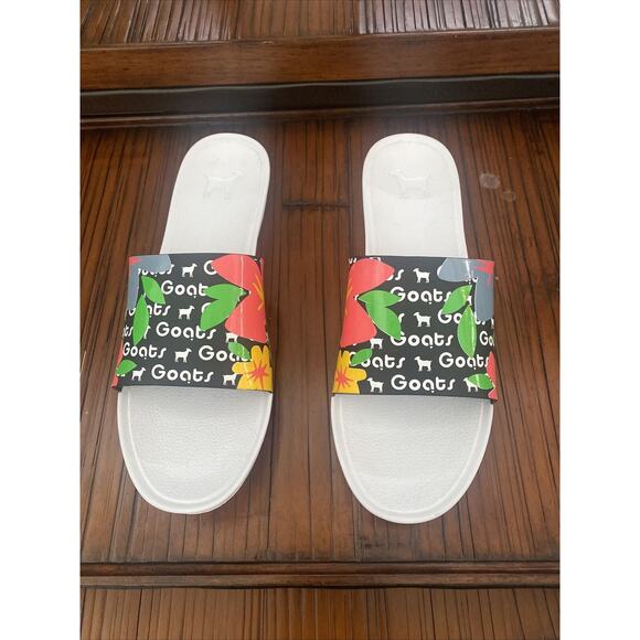 GOATS Black/White Floral Comfortable Slip On Slide Sz 9 Women New Nordstrom - Picture 2 of 5